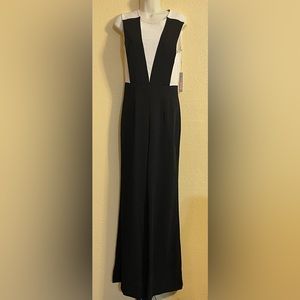Issue New York‎ Black White Sleeveless Jumpsuit Formal Career Party